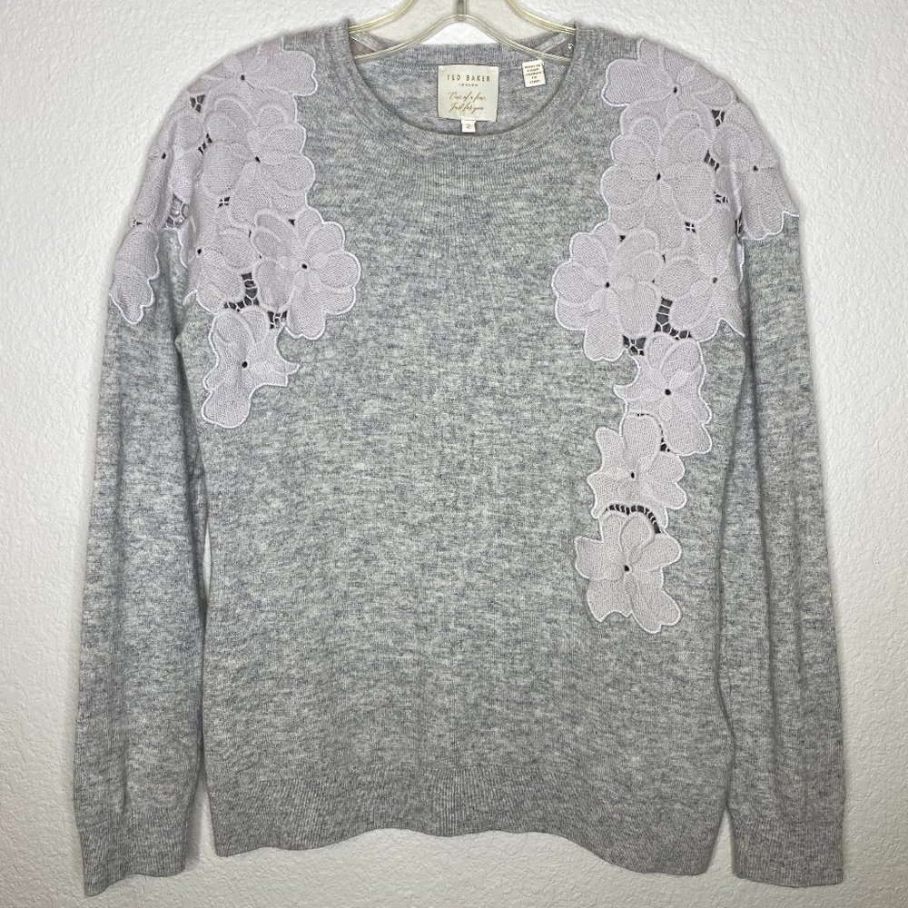 TED BAKER Wool/Cashmere Lace Applique